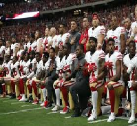 Professional athletes kneeling during the national anthem