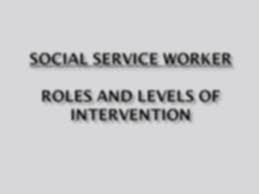 Social Work Levels of Intervention