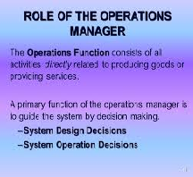 What is the Role of an Operations Manager