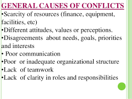 General causes of conflict and the result of that conflict