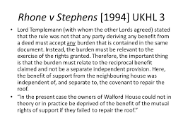 Land Law of House of Lords in Rhone v Stephens