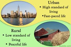 The different between urban and countryside