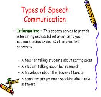 Use of Communication for Informative Speech