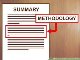Methodology of the article