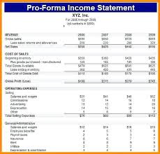 Pro-forma Income Statement